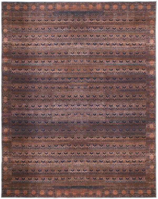 Feizy Rugs Voss Collection Bold Transitional Area Rug In Vibrant Colors For A Striking Home Aesthetic Red,Brown,Blue Polyester Vos39h4ftanblug21