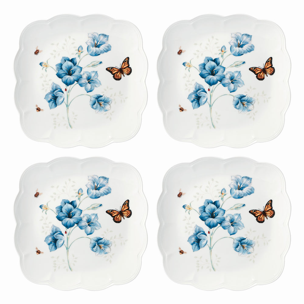 Lenox Butterfly Meadow Square 4-Piece Dinner Plates Multi, WHITE PORCELAIN 894309