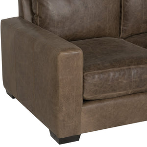 Bernhardt Bernhardt Top-Grain Leather Loveseat With Wide Track Arms, Plush Cushions & Walnut Tapered Feet 9225LO