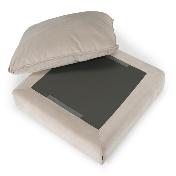 VIG Furniture Garman Light Grey Ottoman — Modular Plush Duck-Fiber Cushions, Durable Polyester Upholstery, 43.7" VGKKKF.2651-GRY-OTTO