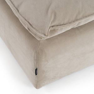 VIG Furniture Garman Light Grey Ottoman — Modular Plush Duck-Fiber Cushions, Durable Polyester Upholstery, 43.7" VGKKKF.2651-GRY-OTTO