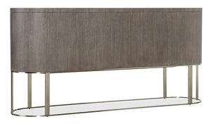Hooker Furniture Modern Mood Server Elegant Quartered Oak Sideboard With Wire-Brushed Texture, Pewter Accents, Storage Delight Medium Brown 6850-75907-89