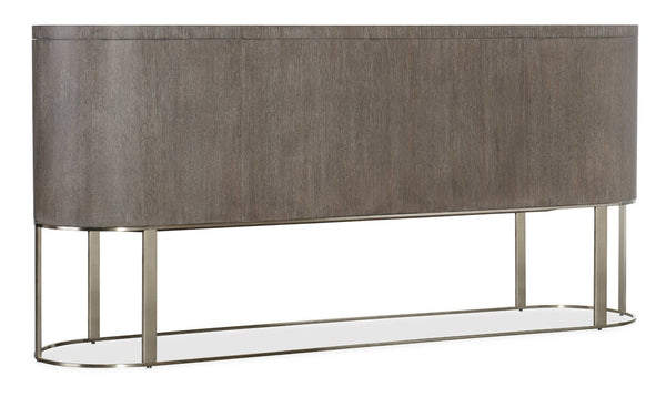 Hooker Furniture Modern Mood Server Elegant Quartered Oak Sideboard With Wire-Brushed Texture, Pewter Accents, Storage Delight Medium Brown 6850-75907-89