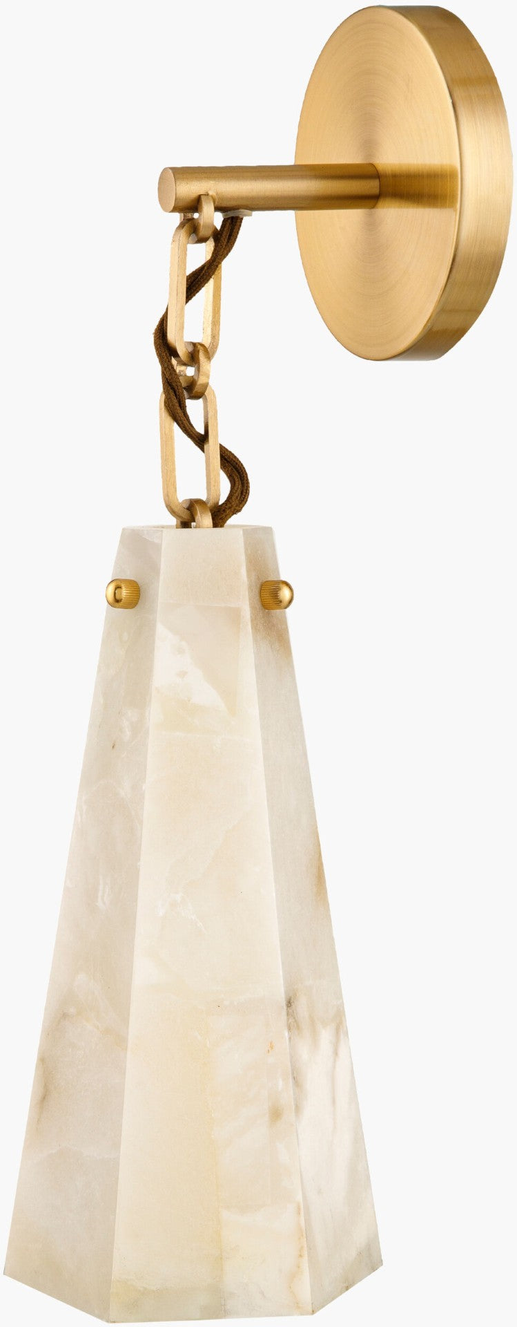 Livabliss Sloane Textured Stone and Brass Wall Sconce for Bedroom Entryway or Living Room GASL-001