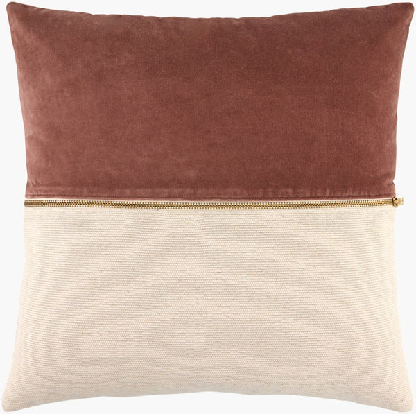 Livabliss San Marco Linen Viscose Throw Pillow with Brass Zipper for Glam Modern Living GASN001-1818D