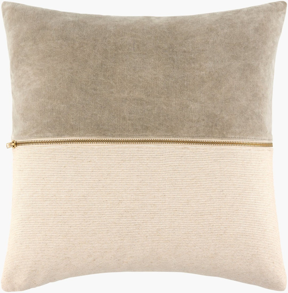 Livabliss San Marco Linen Cotton Blend Throw Pillow with Brass Zipper for Sofa or Bed GASN002-1818P