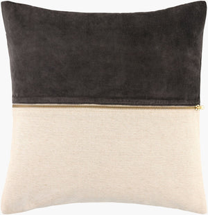 Livabliss San Marco Geometric Two-tone Accent Pillow Linen Blend with Brass Zipper Detail GASN003-2222