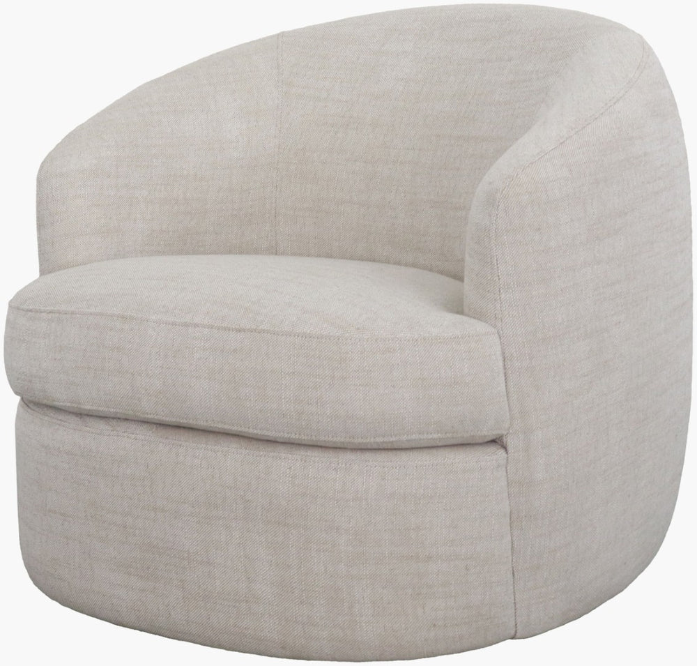 Livabliss Sweeting Round Swivel Accent Chair Hemp Blend Upholstery with Dacron Cushion Seat GAST001-303234