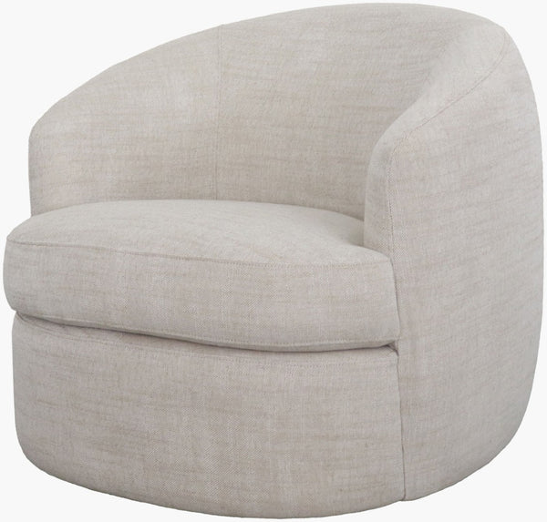 Livabliss Sweeting Round Swivel Accent Chair Hemp Blend Upholstery with Dacron Cushion Seat GAST001-303234