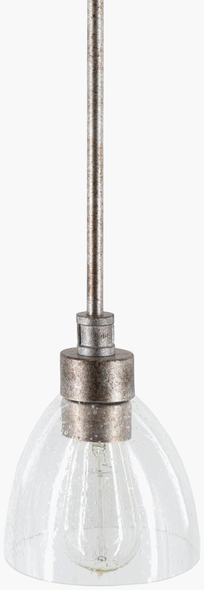 Surya Garter Pendant Light - 6"L X 6"W X 7"H Modern Glass Décor For A Stylish Revitalized Home Space Fixture, Metallic ,Pewter Iron,Glass Gat-002