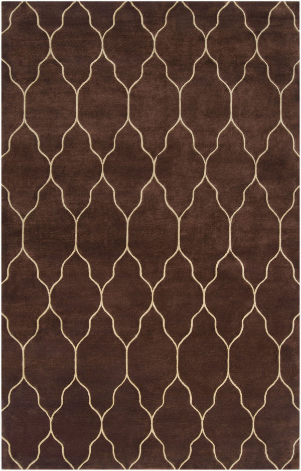 Surya Gates Handmade 2' X 3' Wool Rug - Exquisite Indian Craftsmanship For Timeless Home Elegance! Dark Brown Wool Gat1000-811