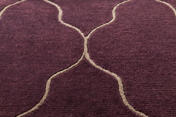 Surya Gates Handmade 2' X 3' Wool Rug - Exquisite Indian Craftsmanship For Timeless Home Elegance! Plum Wool Gat1011-811
