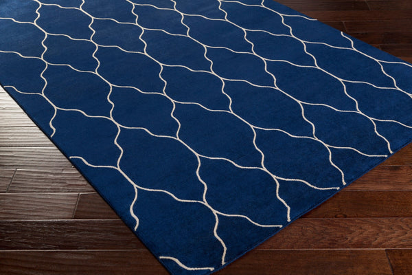 Surya Gates Handmade 2' X 3' Wool Rug - Exquisite Indian Craftsmanship For Timeless Home Elegance! Dark Blue Wool Gat1012-58