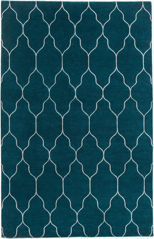 Surya Gates Handmade 2' X 3' Wool Rug - Exquisite Indian Craftsmanship For Timeless Home Elegance! Deep Teal Wool Gat1013-58