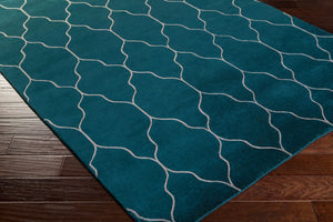 Surya Gates Handmade 2' X 3' Wool Rug - Exquisite Indian Craftsmanship For Timeless Home Elegance! Deep Teal Wool Gat1013-58