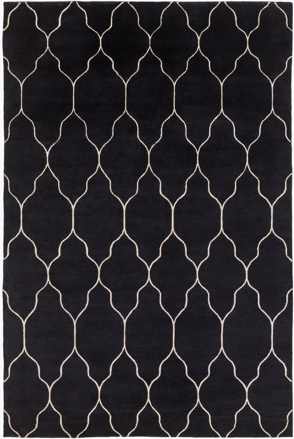 Surya Gates Handmade 2' X 3' Wool Rug - Exquisite Indian Craftsmanship For Timeless Home Elegance! Black Wool Gat1014-58