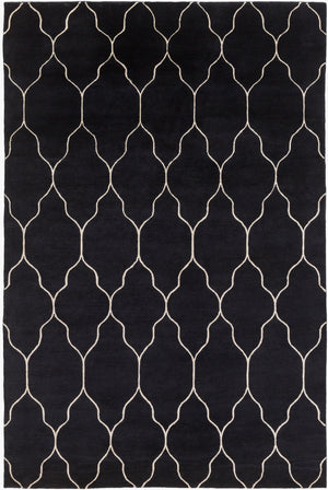 Surya Gates Handmade 2' X 3' Wool Rug - Exquisite Indian Craftsmanship For Timeless Home Elegance! Black Wool Gat1014-58