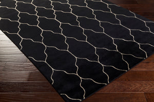 Surya Gates Handmade 2' X 3' Wool Rug - Exquisite Indian Craftsmanship For Timeless Home Elegance! Black Wool Gat1014-23