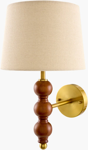 Livabliss Wiluna Hand-painted Metal Wall Sconce with Linen Shade for Warm Ambient Lighting GATH-001