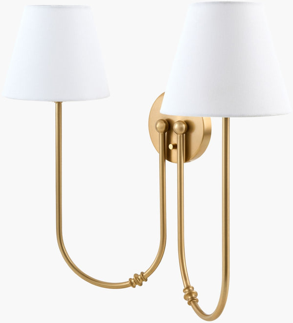 Livabliss The Luan Linen Shade Metal Wall Sconce French Cottage Style for Bedroom Hallway GATL-002