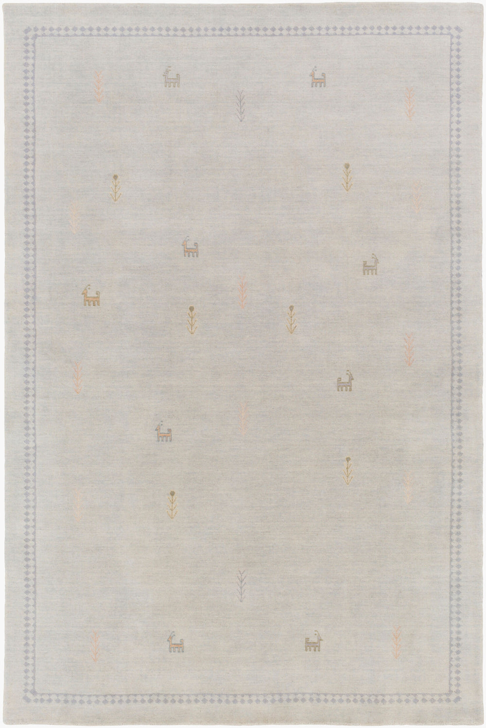 Surya Gava 2' X 3' Handmade Wool Rug - Elegant Indian Craftsmanship, Soft Medium Pile For Comfort & Style Light Sage Wool Gav5000-23