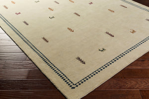 Surya Gava 2' X 3' Handmade Wool Rug - Elegant Indian Craftsmanship, Soft Medium Pile For Comfort & Style Wheat Wool Gav5003-576