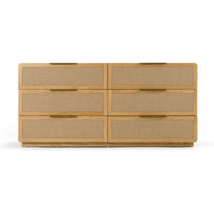 Vig Furniture Modrest Gavin - Elegant Natural Ash & Rattan Dresser With Soft-closing Drawers For Modern Homes Oak  Vgvc-j2411-d-nat