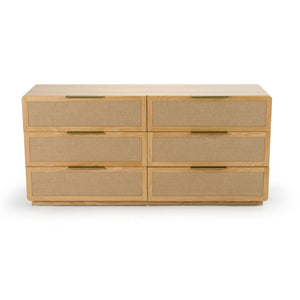 Vig Furniture Modrest Gavin - Elegant Natural Ash & Rattan Dresser With Soft-closing Drawers For Modern Homes Oak  Vgvc-j2411-d-nat