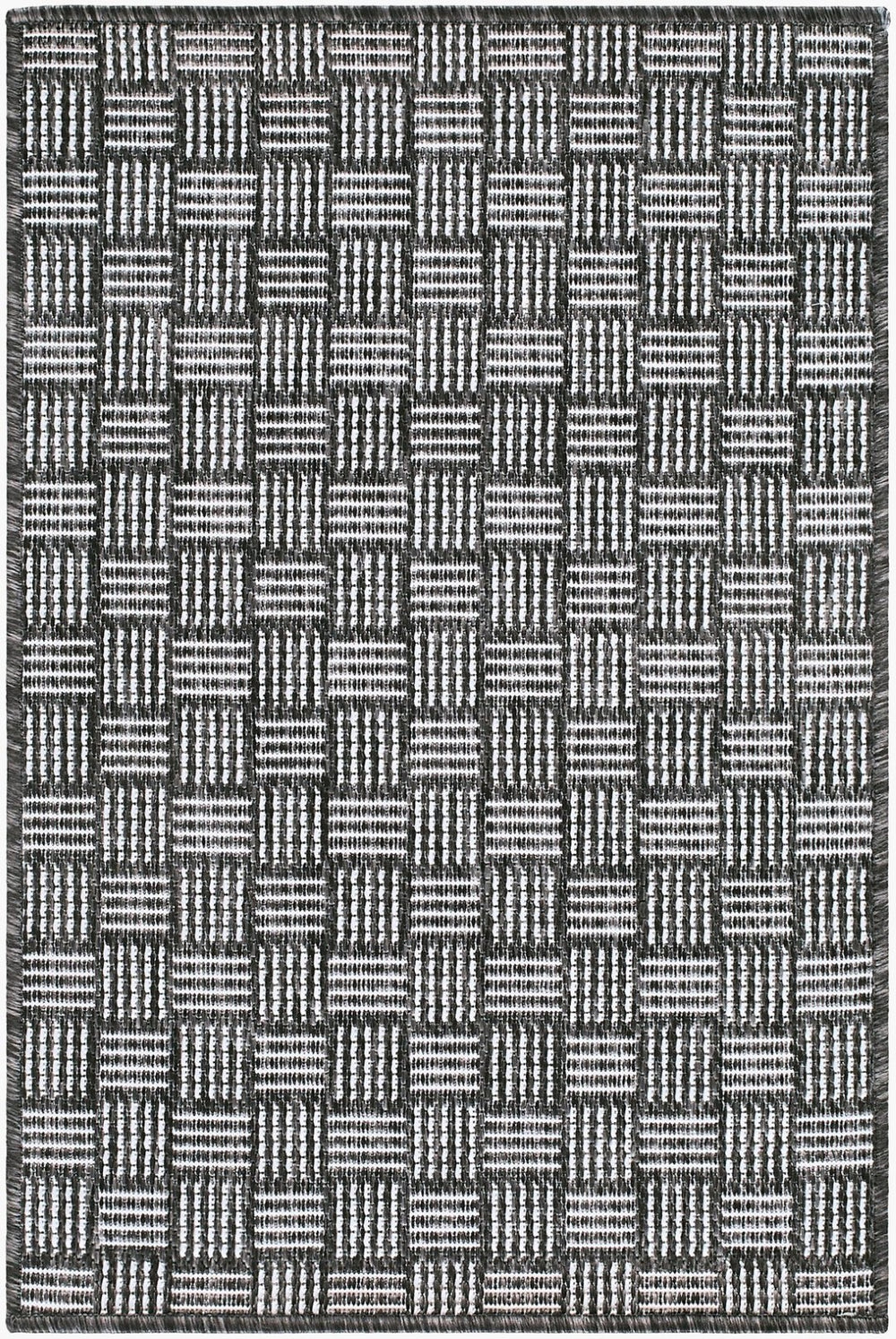 Livabliss Westport Geometric Polypropylene Outdoor Rug Machine Woven in Turkey for Patios Black, Medium G 2' x 2'11" GAWE2300-2211