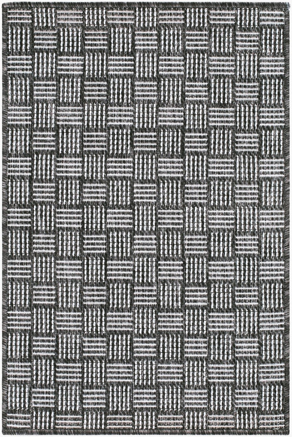 Livabliss Westport Geometric Polypropylene Outdoor Rug Machine Woven in Turkey for Patios Black, Medium G 2' x 2'11" GAWE2300-2211