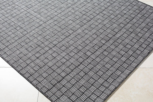 Livabliss Westport Geometric Polypropylene Outdoor Rug Machine Woven in Turkey for Patios Black, Medium G 5'3" x 7' GAWE2300-537