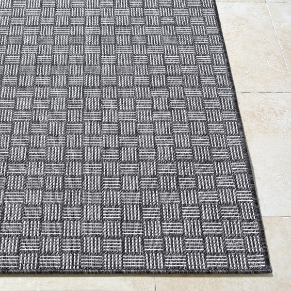 Livabliss Westport Geometric Polypropylene Outdoor Rug Machine Woven in Turkey for Patios Black, Medium G 5'3" x 7' GAWE2300-537