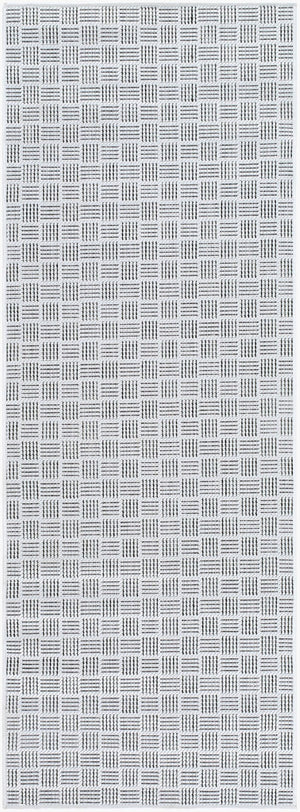 Livabliss Westport Machine Woven Polypropylene Outdoor Rug for Patio Entryway Modern Decor White, Black 2'7" x 7'3" GAWE2301-2773