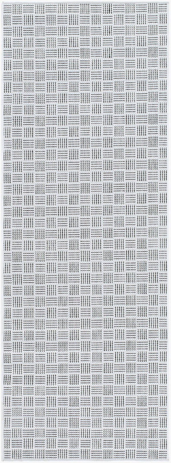 Livabliss Westport Machine Woven Polypropylene Outdoor Rug for Patio Entryway Modern Decor White, Black 2'7" x 7'3" GAWE2301-2773