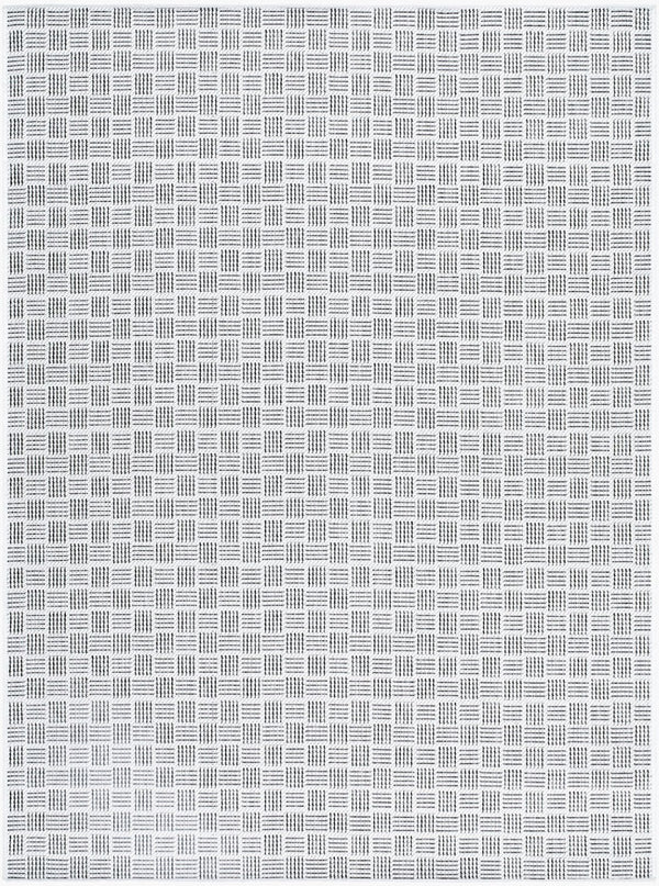Livabliss Westport Machine Woven Polypropylene Outdoor Rug for Patio Entryway Modern Decor White, Black 9'2" x 12' GAWE2301-9212