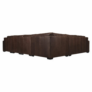 Bernhardt Bernhardt Top-Grain Leather Sectional Left Arm Chaise With Wide Track Arms Plush Cushions 107.5" K1784