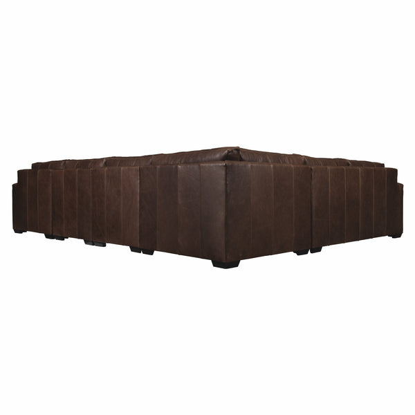 Bernhardt Bernhardt Top-Grain Leather Sectional Left Arm Chaise With Wide Track Arms Plush Cushions 107.5" K1784