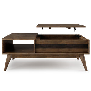 English Elm Clarkson Lift Top Coffee Table - Handcrafted Acacia Wood In Rustic Aged Brown For Stylish Storage Solutions B136P158775