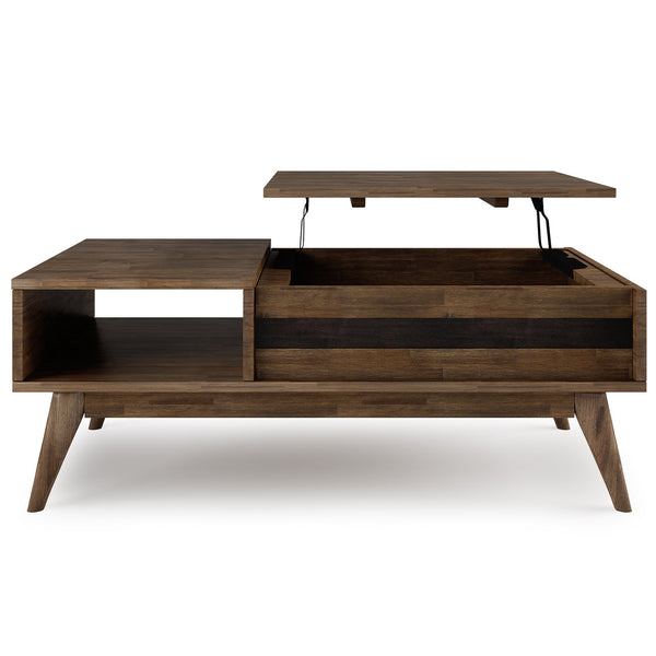 English Elm Clarkson Lift Top Coffee Table - Handcrafted Acacia Wood In Rustic Aged Brown For Stylish Storage Solutions B136P158775