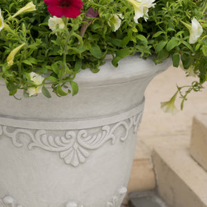 English Elm Moroccan Handcrafted Urn Planter with Artisan Texture for Patio or Living Room Decor 52168.00WHI