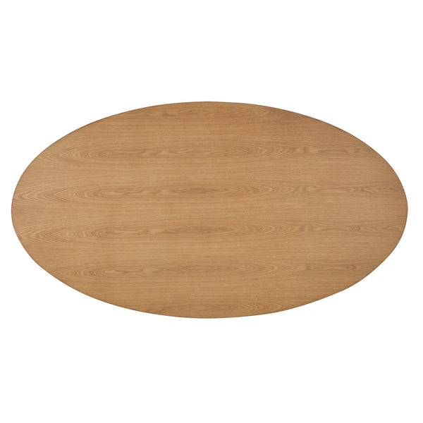 Homelegance By Top-Line Leroi Wood Oval Coffee Table Oak MDF