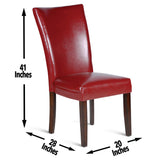 Steve Silver Hartford Bonded Chair Red, Set of 2 HF500RD