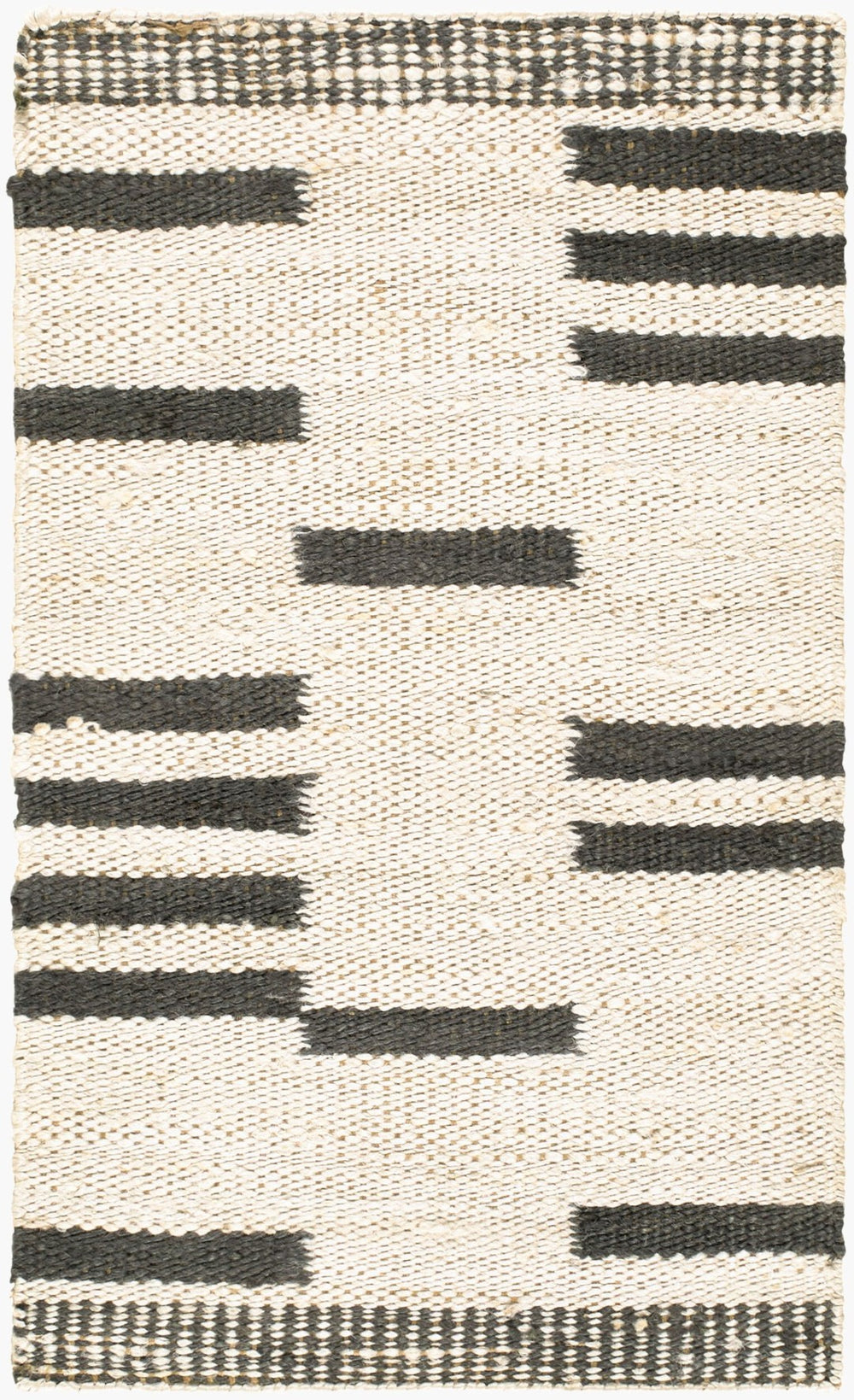 Livabliss Gabie Handwoven Jute Flatweave Rug Natural Fiber Artisan Crafted for Entryways Cream, Charcoal 2' x 3' GBE2301-23