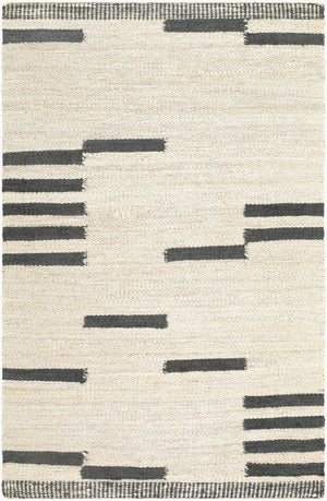 Livabliss Gabie Handwoven Jute Flatweave Rug Natural Fiber Artisan Crafted for Entryways Cream, Charcoal 5' x 7'6" GBE2301-576