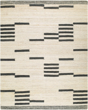 Livabliss Gabie Handwoven Jute Flatweave Rug Natural Fiber Artisan Crafted for Entryways Cream, Charcoal 8' x 10' GBE2301-810