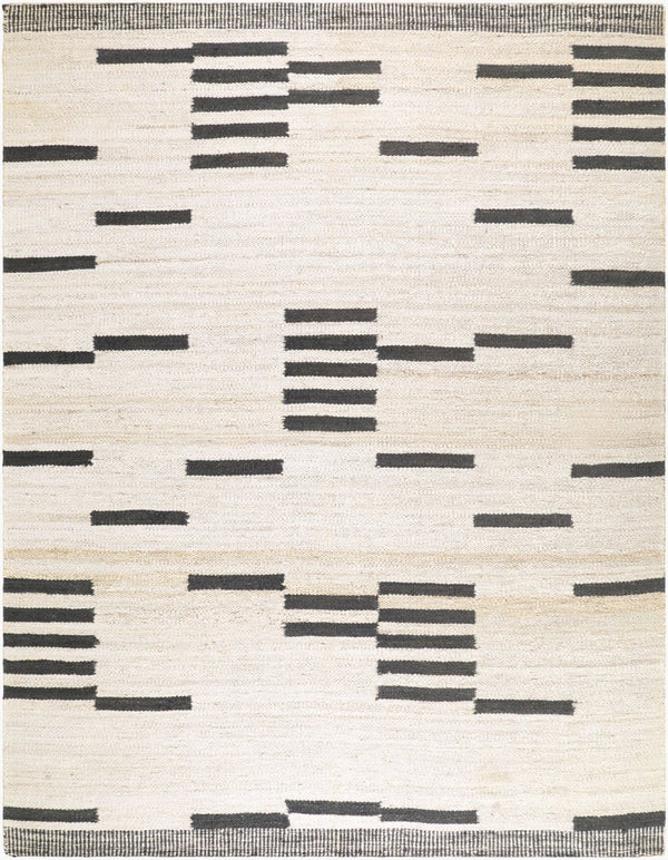 Livabliss Gabie Handwoven Jute Flatweave Rug Natural Fiber Artisan Crafted for Entryways Cream, Charcoal 9' x 12' GBE2301-912