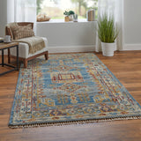 Feizy Rugs Fillmore Wool Hand Knotted Bohemian & Eclectic Rug Blue/Yellow/Red 9' x 12'