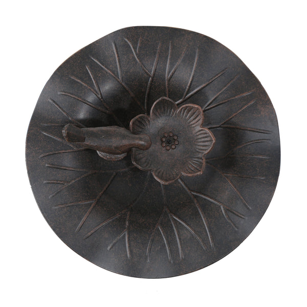 English Elm Christopher Knight Home® - e Elegant Lancaster Outdoor Aluminum & Iron Bird Bath Bronze — Durable Stable Base, Detailed Concave Bowl for Garden Charm and Wildlife Appeal 61696.00BZE