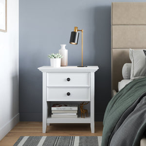 English Elm Amherst Bedside Table - Handcrafted White Storage Solution With Classic Charm & Versatile Style B136P158371