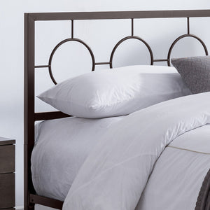 English Elm Christopher Knight Home® - QUEEN Copper Iron Metal Bed Frame – Low Profile Platform with Geometric Circular Design & Slats Support 63288.00HMCOP-Q